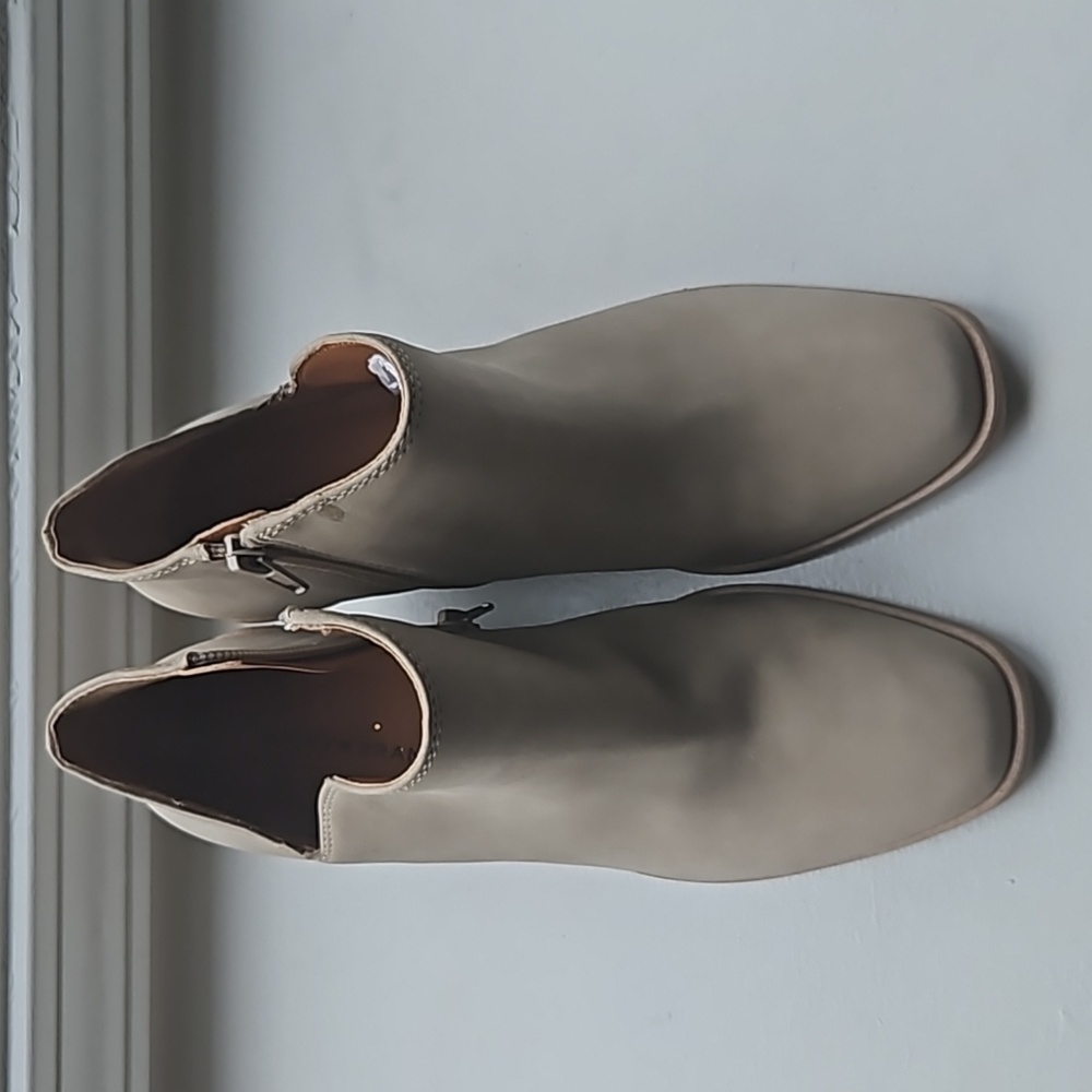 Beige Suede Ankle Boots